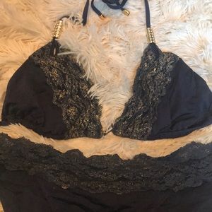 Beach Bunny Bikini Navy blue and gold - SET